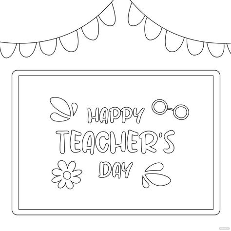 Free Happy Teachers Day Chalkboard Drawing Teachers Day Doodle, Teachers Day Card Printables, Happy Teachers Day Template, Happy Teachers Day Card Ideas, Teacher Day Drawings Ideas, Happy Teachers Day Drawing, Teacher Drawing, Teacher's Day Card Ideas, Teachers Day Drawing