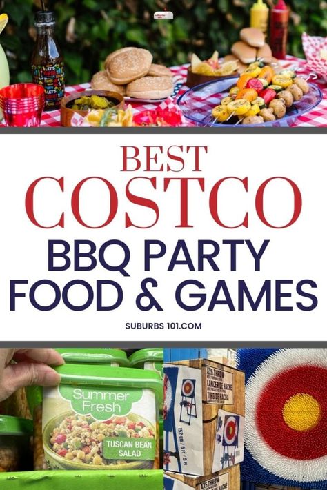 24 Must Buy at Costco for a Summer BBQ Party Cookout Themes, Costco Entertaining, Costco Bbq Party, Costco Party Theme, Big Bbq Party Food, Costco Catered Party, Cookout Theme, Backyard Bbq Party Decorations, Bbq Theme Party