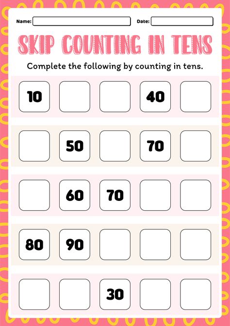 Skip Counting by 10s Worksheets Counting In 10s Worksheet, Skip Counting By 2 Worksheet, Skip Counting By 3's Worksheets Grade 2, Skip Counting By 100, Skip Counting By 50's Worksheets, Skip Counting By 10, Skip Counting Kindergarten, Skip Counting By 5, Skip Counting Worksheets