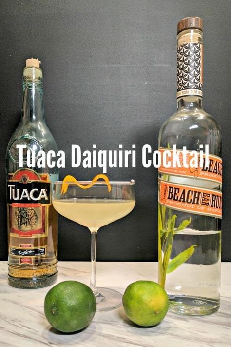 Tuaca Daiquiri • A Bar Above Munchies Recipes, Daiquiri Cocktail, Rum Cocktail Recipes, Cocktail Bitters, Rum Cocktail, Tito's Vodka Bottle, Daiquiri, Cocktail Making, Holiday Cocktails