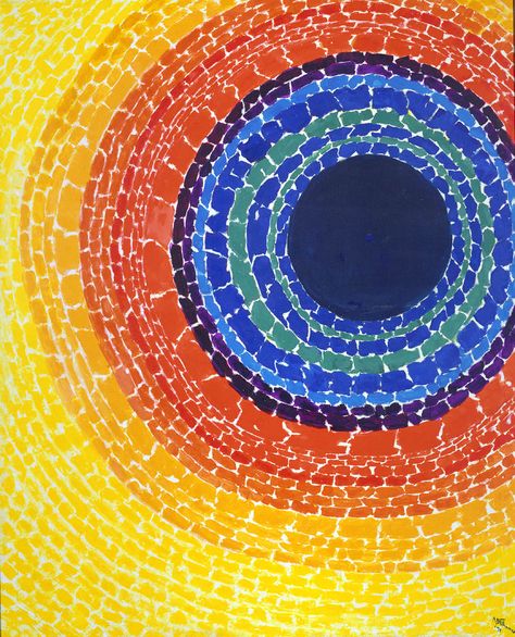 Alma Thomas - eclipse Alma Woodsey Thomas, Black Female Artists, Alma Thomas, Abstract Painters, A Circle, Elementary Art, Teaching Art, Vintage Poster, Art Plastique