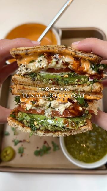 Spicy Tuna Sandwich Recipes, Joe And The Juice Spicy Tuna Recipe, Aesthetic Tuna Sandwich, Joe And The Juice Tunacado Recipe, Joe And Juice Sandwich, Joe And The Juice Spicy Tuna Sandwich, Joe And Juice Tunacado, Pesto Tuna Sandwich, Tuna Club Sandwich