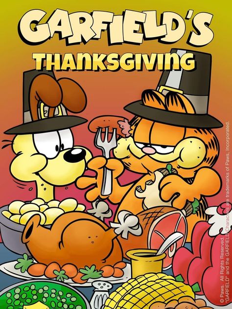 Garfield's Thanksgiving originally aired on Nov. 24, 1989 📺🦃🥧 Garfield Thanksgiving, Thanksgiving Movies For Kids, Thanksgiving Movies, Thanksgiving Graphics, Disney Thanksgiving, Movies For Kids, Garfield Pictures, Garfield Images, Thanksgiving Cartoon