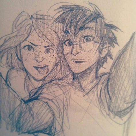 Harry and Ginny being adorable by the amazing Burdge! Harry And Ginny, Couple Drawing, Couple Sketch, Potter Art, Harry Potter Drawings, Cute Couple Drawings, Harry Potter Fan Art, Harry Potter Art, Harry Potter Fantastic Beasts