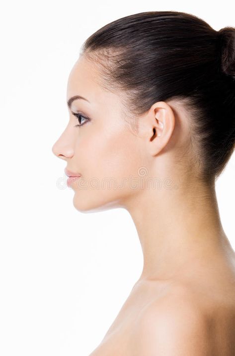 Chin Implant, Rhinoplasty Surgery, Side Portrait, Perfect Nose, Face Profile, Nose Surgery, Keep Your Chin Up, Nose Shapes, Female Profile