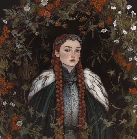 Sansa Stark Book Art, Book Sansa Stark, Sansa Stark Asoiaf Art, Sansa Stark Fanart, Sansa Stark Art, Ayra Stark, Queen In The North, Got Art, Game Of Thrones Westeros