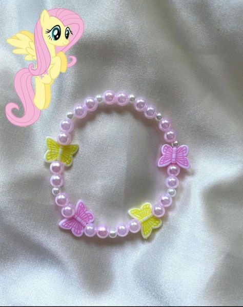 Fluttershy Merch, Fluttershy Bracelet, Fluttershy Inspired Outfits, Cutecore Bracelet, Mlp Bracelets, Pulseras Coquette, Fluttershy Outfit, Fluttershy Aesthetic, Fluttershy Cosplay