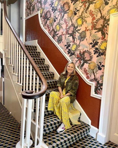 Creating a happy home with Fearne Cotton- Podcast show notes S3 Ep6 – Sophie Robinson Sophie Robinson Interiors, Organization By Room, House Of Hackney Wallpaper, Ideal Home Magazine, Sophie Robinson, Maximalist Interior, Maximalist Design, Scenic Wallpaper, Hallway Designs