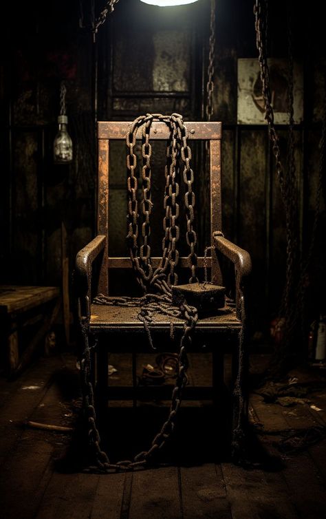 The rusty chains of the tattoo chair in England hold stories of inked memories. Each tattoo tells a tale of the past. Tattoo Chair, Space Pictures, The Past, England, Tattoos