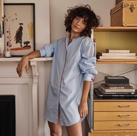 Sleepy Jones on Instagram: “The Jo Night (or Day) Dress. This weekend, enjoy 20% off site wide. It’s the perfect time to get comfortable.” Sleepy Jones, Comfortable Pajamas, French Cuff, Band Collar, Day Dress, Womens Clothing Sizes, Night Dress, This Weekend, Day Dresses