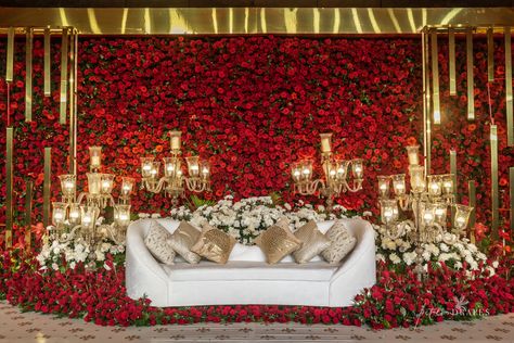 Petalsndrapes Love and Red Rose cant'be hid Classic Wedding Ceremony, Romantic Floral Arrangements, Red Roses Background, Engagement Roses, Indian Wedding Decor, Wedding Hall Decorations, Wedding Stage Decor, Wedding Car Decorations, Red Rose Wedding