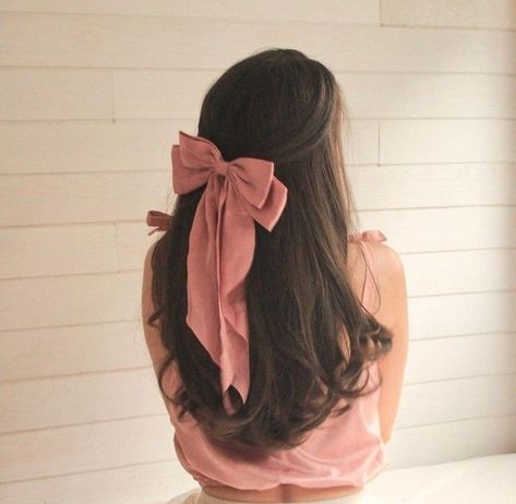 Store Pictures, Ribbon Hairstyle, Aesthetic Look, Gift Package, Velvet Color, Pinterest Girls, Pink Bow, Hair Clip, Anniversary Gift