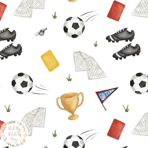 BackMyStitchUp - Etsy Canada Football Seamless Pattern, Soccer Watercolor, Football Watercolor, Soccer Illustration, Sports Background, Soccer Backgrounds, Sports Pattern, Football Pattern, Soccer Design