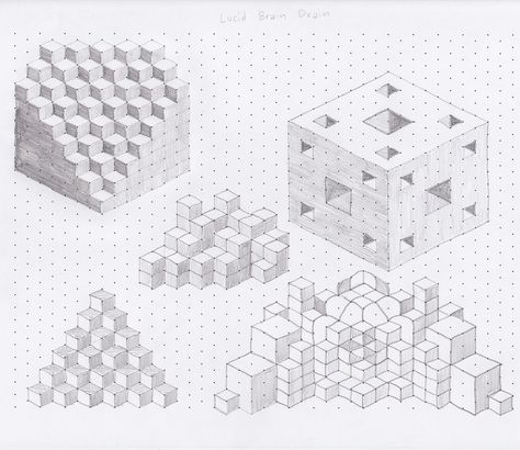 Lucid Brain Drain | Flickr - Photo Sharing! Grid Drawing Ideas, Maze Drawing, Isometric Graph Paper, Isometric Shapes, Isometric Paper, Isometric Grid, Grid Drawing, Dotted Drawings, Graph Paper Designs