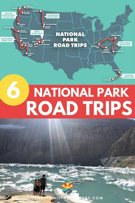 US National Park Road Trip Ideas. We share 6 different National Park road trips you can take. It would be hard to rank these since all of them are amazing trips and have something different and unique to offer. East Coast Road Trip including Mammoth Cave and Smoky Mountains, Florida Road trip to see the Everglades, Mountain Road Trip to visit Glacier and Yellowstone, and more! This travel guide will help you decide where to take your next USA family vacation. #roadtrip #USA #familytravel National Park Road Trips, Road Trip Map, Lassen Volcanic National Park, Utah Road Trip, East Coast Road Trip, Rv Road Trip, National Park Road Trip, National Park Vacation, Us Road Trip