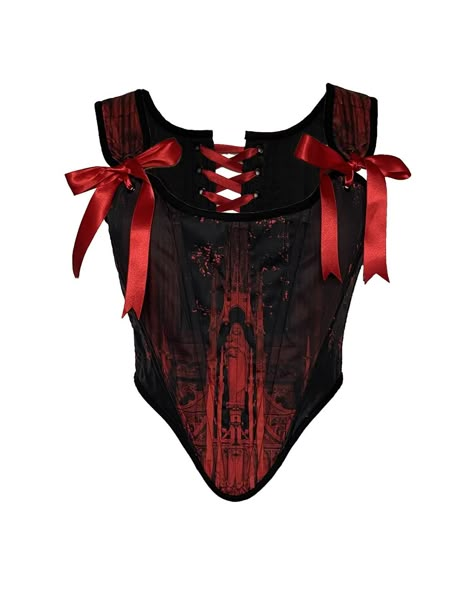 Armadura Cosplay, Corset Black, Goth Stuff, Red Corset, Gothic Clothes, Corset Bustier, Goth Outfits, Black Ribbon, Dark Fashion