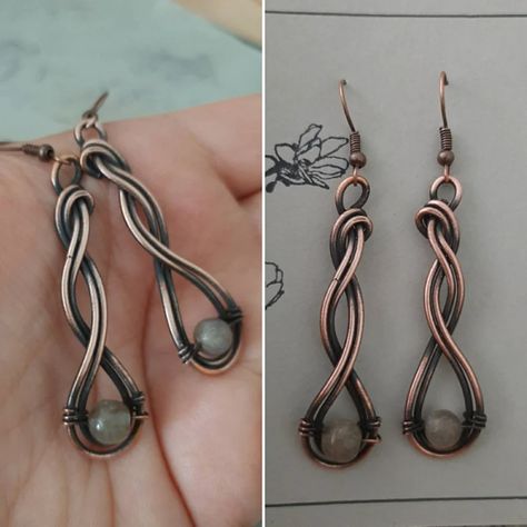 Jewllery Ideas, Copper Earrings Handmade, Wirework Jewelry, Jewelry Magic, Wire Wrap Earrings, Welding Ideas, Wire Jewelry Patterns, Queens Jewels, Wire Jewelery