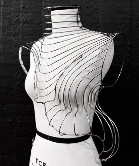 Wearable Wire Art, World Of Wearable Art Costumes, Biomimicry Fashion, Wire Outfit, Lines In Fashion, Fashion Storyboard, Juxtaposition Fashion, Wire Clothing, Wire Corset