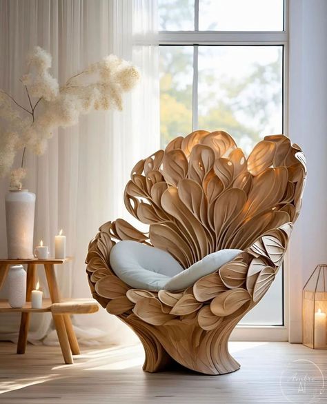 Organic Wood Furniture Design Concepts: Masterful and Organic Organic Chair, Wood Furniture Design, Wood Bedroom Furniture, Unique Chair, Organic Wood, A Chair, Unique Furniture, Decoration Design, Design Furniture