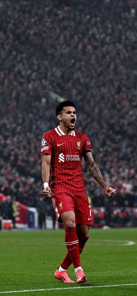 Liverpool Football Club Wallpapers, Ynwa Liverpool, Soccer Men, Luis Diaz, Liverpool Wallpapers, Sport Graphic, Soccer Photography, Football Players Images, Happy Images