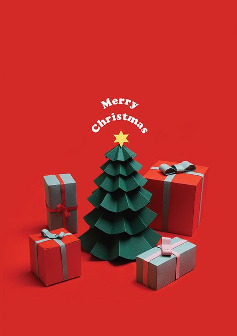 To gift or to keep on Behance Merry Christmas And Happy Holidays, Christmas Graphic Design, Paper Art Projects, Christmas Campaign, Digital Marketing Design, Christmas Promotion, Christmas Shoot, Xmas Deco, Christmas Ad