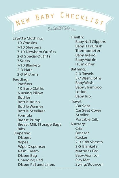 Free Printable New Baby Checklist from www.OneSmallChild.com Baby Clothes Checklist, Clothes Checklist, Baby Tylenol, New Baby Checklist, Newborn Checklist, Baby Registry Checklist, Baby Checklist, Baby Life Hacks, Getting Ready For Baby