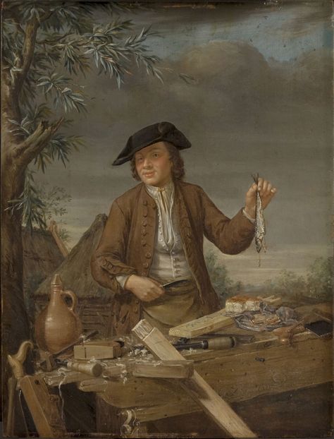 Philadelphia Museum of Art - Collections Object : Carpenter Taking His Meal Woodworking Images, 18th Century Mens Fashion, 18th Century Paintings, 18th Century Costume, 18th Century Clothing, Historical Artwork, Philadelphia Museum Of Art, 18th Century Fashion, European Paintings