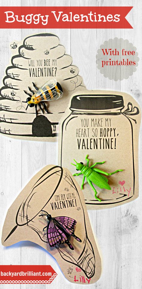 Homemade Valentines with Free Printables Bug Valentines Box, Valentines Bug Craft, Bug Valentines, Silly Straw Valentine Free Printable, Glue Stick Valentine Free Printable, Love Bug Valentine, Valentine’s Day Love Bug Craft, Candy Free Valentines, Happy Hearts Day