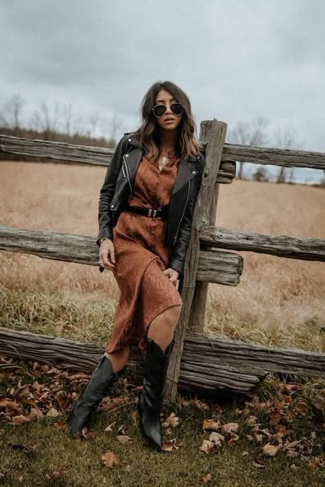 70+ Best Dresses To Wear With Cowboy Boots For A Western Style 2023 Black Cowgirl Boots Outfit, Cowboy Boots Outfit Fall, Dresses To Wear With Cowboy Boots, Cowboy Boots Outfit Winter, How To Wear Cowboy Boots, Dress With Cowboy Boots, Black Cowboy Boots Outfit, Dress And Cowboy Boots, Western Dress With Boots