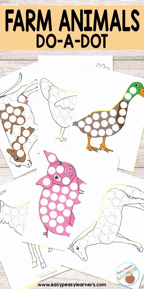 Farm Animals - Do a Dot Printables Printables Organizational, Farm Activities Preschool, Preschool Farm, Dot Marker Printables, Farm Animals Preschool, Farm Lessons, Farm Animals Activities, Farm Theme Preschool, Dot Marker Activities