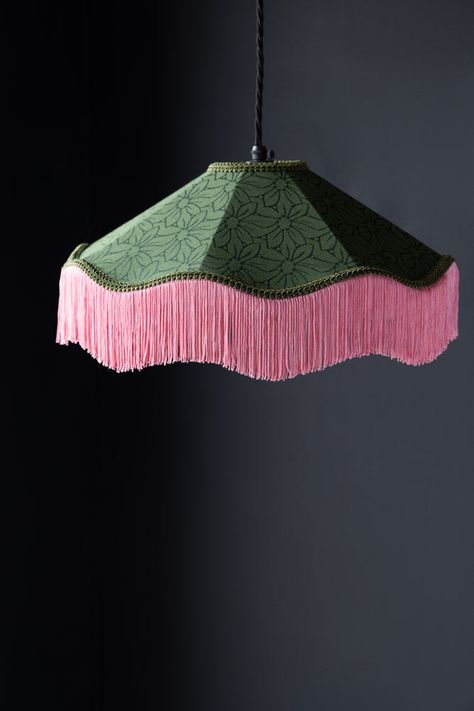 Fabric Ceiling, Pink Chandelier, Fabric Pendant, Maximalist Style, The Roaring Twenties, Rockett St George, Ceiling Light Shades, Pendant Light Shades, Ceiling Shades