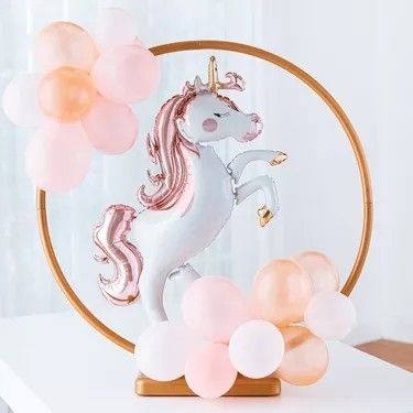 Balloon Circle Arch, Grad Table, Balloon Hoop, 90 Birthday, Unicorn Centerpiece, Balloon Wreath, Unicorn Birthday Party Decorations, Unicorn Themed Birthday Party, Unicorn Balloon