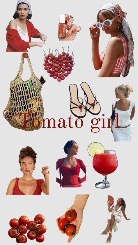 Tomato girl#tomatogirl 🍅 Soft Classic Kibbe, Tomato Girl, Triangle Body Shape, Italian Aesthetic, Classic Americana, Italy Holidays, Garden Girls, Slick Hairstyles, Soft Classic