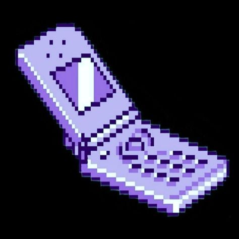 Phone Pixel Art, Cute Pixel Icons, Pixel Icons For Apps, Pixel Art Purple, Purple Pixel Art, Phone Y2k, 8bit Pixel Art, Png Light, Pixel Icons