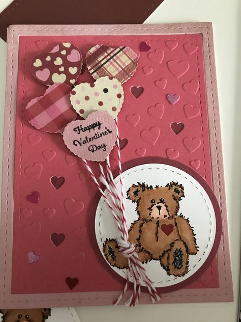 Teddy Bear Cards Handmade, Teddy Bear Cards, Teddy Bear Card, Card Design Handmade, Valentine Cards Handmade, Bear Card, Bear Valentines, Handmade Teddy Bears, St Valentin