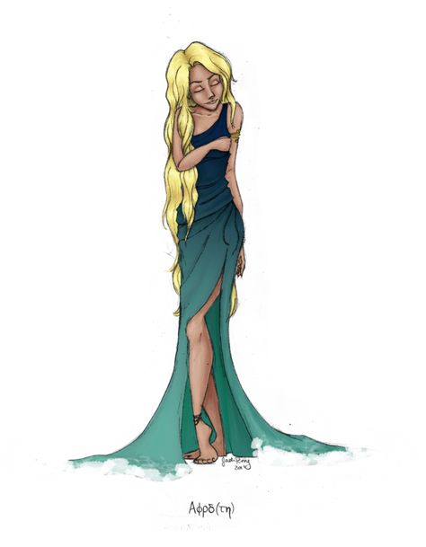 Sea Foam Dress, Greek Goddess Aphrodite, Goddess Aphrodite, Hazel Levesque, Frank Zhang, Piper Mclean, Jason Grace, Greek Mythology Art, Leo Valdez