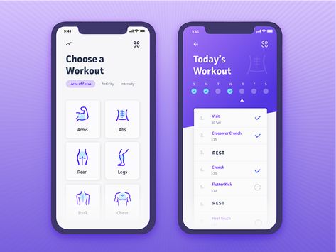 Daily Ui Challenge 041 - Workout Tracker by Andrea Hock Ui Design Mobile, Ui Ux 디자인, App Design Layout, Android App Design, Ios App Design, Workout Tracker, Web Design Mobile, Mobile App Design Inspiration, App Interface Design