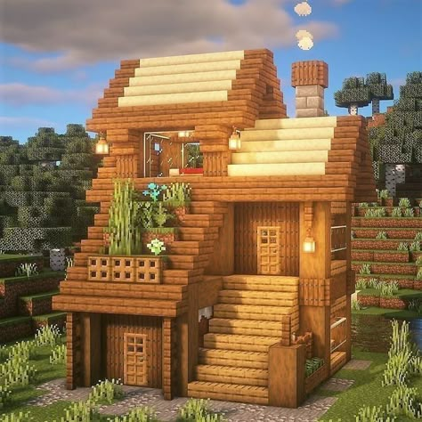 Cute Minecraft Birch Houses, Minecraft Twin House, Minecraft Houses Without Mods, Two Person Minecraft House, Birch Minecraft House, Cute Easy Minecraft Houses, Cute Minecraft Houses Tutorial, Survival Minecraft Houses, Casas Mine