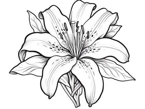 illustration of Relaxing tiger lily coloring experience Lily Coloring Pages, Tiger Flower Drawing, Tiger Lily Sketch, Tiger Lilies, Tiger Flower, Tiger Lily Drawing, Lillies Flowers, Lily Flower Drawing, Lily Flowers