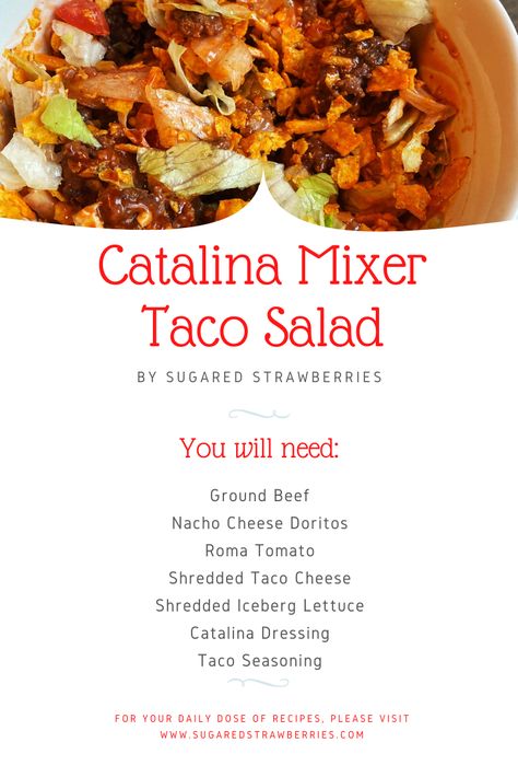 Nacho Salad Doritos, Dorito Taco Salad With Catalina Dressing, Taco Salad Dip, Ground Beef Nachos, Nacho Cheese Doritos, Dorito Taco Salad, Layered Taco Salads, Taco Salad Doritos, Catalina Dressing