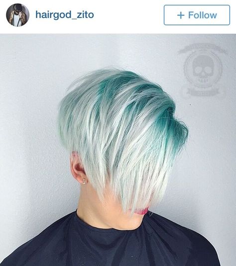 Jack Frost Hair Different Hair Colors, Short Hair Color, Ombre Hair Color, Pastel Hair, Rainbow Hair, Cool Hair Color, Grunge Hair, Hair Color Trends, Green Hair