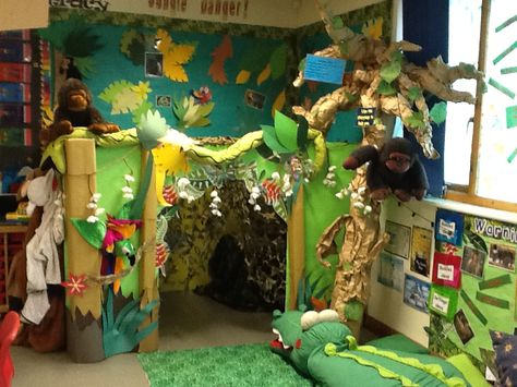 Transform your room into a zoo where your kids can learn more about the animal kingdom. Jungle Theme Classroom, Role Play Areas, Play Corner, Dramatic Play Preschool, Dramatic Play Area, Dramatic Play Centers, School Displays, Kids Imagination, Book Corners