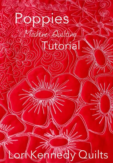 How to Machine Quilt Poppies – Quilting Quilting Boarders, Machine Quilting Tutorial, Quilt Stitches, Quilting Stitch Patterns, Cleaning Cabinets, Quilting Tutorial, Free Motion Designs, Free Motion Quilting Patterns, Machine Quilting Patterns