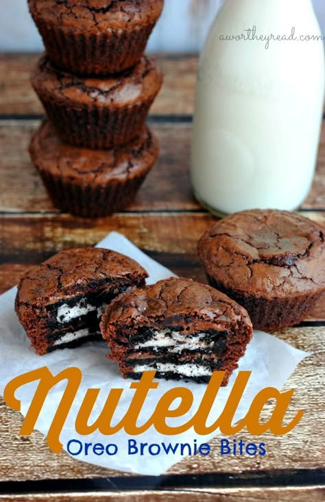 nutealla recipes, oreo recipes Oreo Brownie, Oreo Desserts, Dessert Original, Nutella Brownies, Oreo Brownies, Oreo Recipes, Nutella Recipes, Brownie Bites, Oreo Dessert