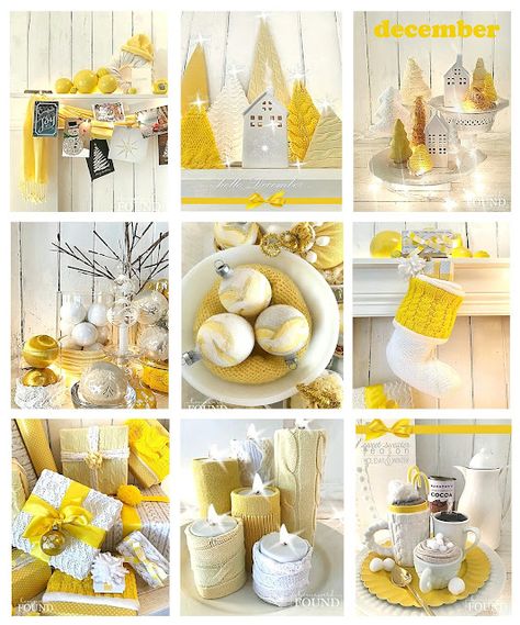 holiday decor, Christmas decor, ornaments, mantel decor, Christmas trees, diy, diy home decor, diy Christmas, yellow aesthetic, sweater crafts December Decor, Absolut Citron, Winter Entertaining, Yellow Christmas, Cocktail And Mocktail, Home Decor Blog, Christmas Color, Create Decor, Diy Holiday Decor