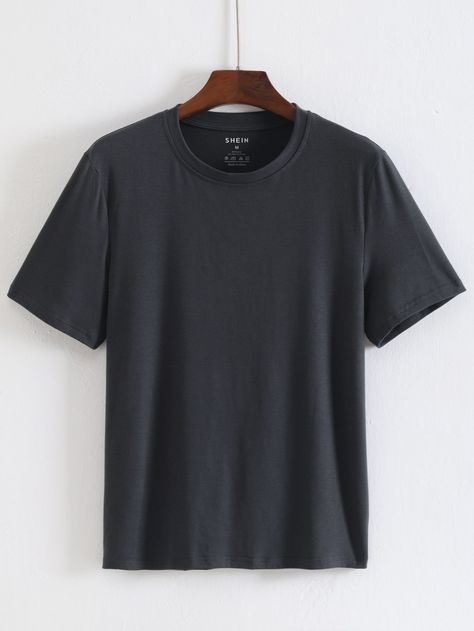 Closet Basics, Daily Hairstyles, Round Neck Tees, Grey Tee, Men Tops, Grey Shirt, Fashion Story, Gray Tshirt, Daily Fashion