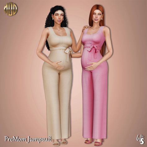 The Mod Collective - Sims 4 - Clothes - WisteriaSims - For woman - PreMom Jumpsuit - Jumpsuit comes with a 2-trimester tummy preset - All Body Morphs Sims 4 Maternity Photoshoot Clothes, Sims 4 Pregnancy Belly Overlay, Infant Mods Sims 4, Sims 4 Cc Pregnancy, Sims 4 Jumpsuit Cc, Body Cc Sims 4, Sims 4 Cc Jumpsuit, Sims 4 Pregnancy Cc, Sims 4 Mom Clothes Cc