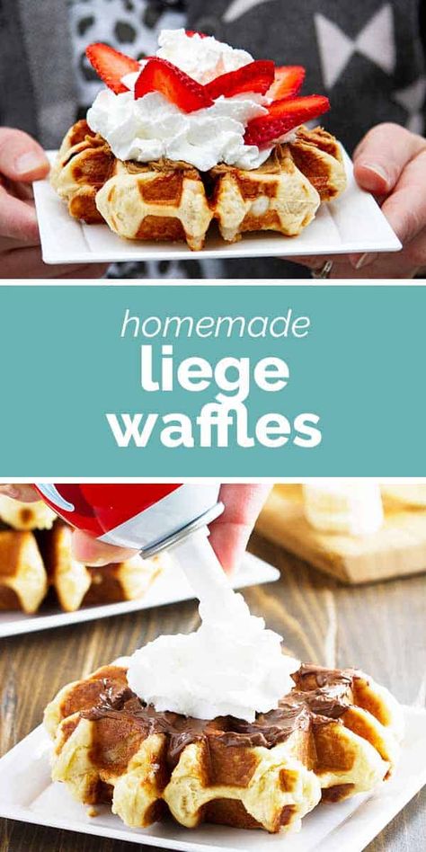 Waffle Dough Recipe, Belgium Waffle Recipe, Leige Waffles, Liege Waffles Recipe, Liege Waffles, Homemade Breakfast Recipes, Waffles Breakfast, Belgian Waffles Recipe, Liege Waffle