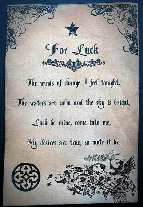 Wish Spell, Good Luck Spells, Spells For Beginners, Luck Spells, Magic Spell Book, Under Your Spell, Magick Spells, Wiccan Spell Book, Witchcraft Spell Books