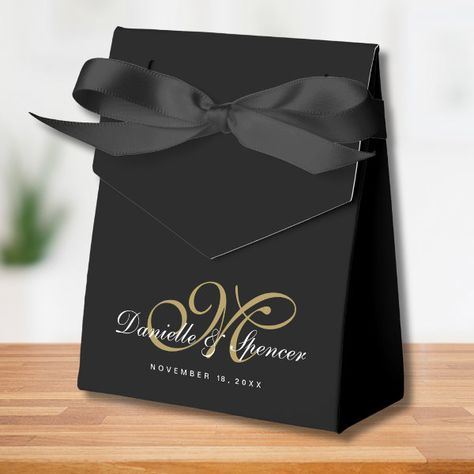 Black and Gold Monogrammed Custom Wedding Favor Boxes Custom Wedding Favours, Wedding Favor Boxes, Gold Monogram, Kids Nursery Decor, Free Birthday Invitations, Free Birthday Invitation Templates, Kids Stationery, Hair Accessories Jewelry, Free Birthday Stuff